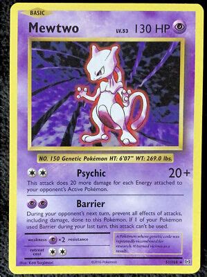 mewtwo lv 53 130 hp|Mewtwo Lv.53 130HP 2016 Collectible Pokemon Card No. 51/108.